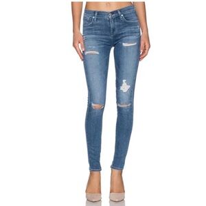AGOLDE Sophie Mid Rise Distressed Skinny Jeans